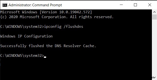 Windows 10 で DNS キャッシュをフラッシュしてリセットする方法