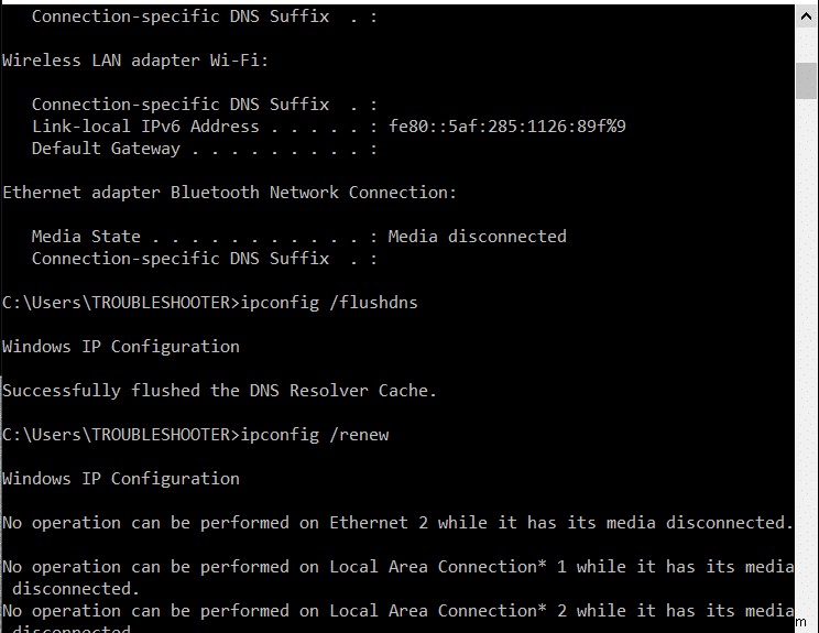 Windows 10 で DNS キャッシュをフラッシュしてリセットする方法