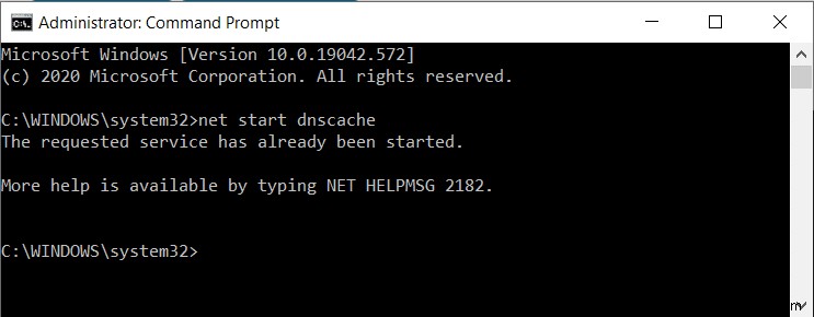 Windows 10 で DNS キャッシュをフラッシュしてリセットする方法