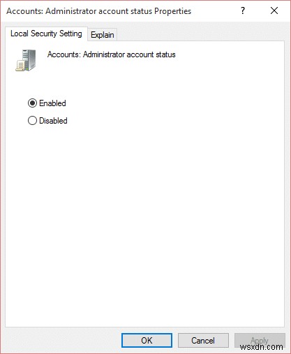 Windows 10 のログイン画面で管理者アカウントを有効または無効にする 