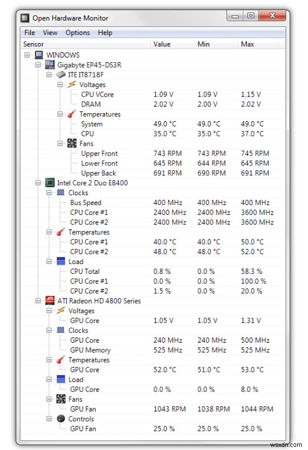 タスクバーに CPU と GPU の温度を表示する方法 