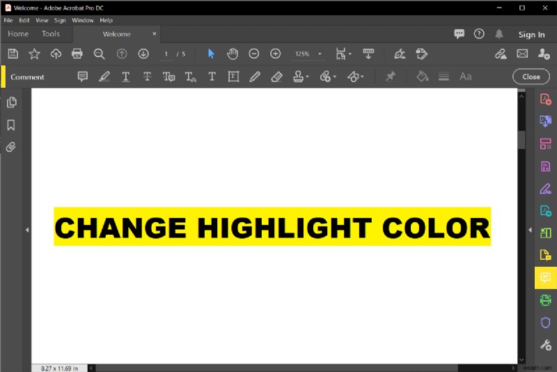 Adobe Acrobat Reader でハイライトの色を変更する方法