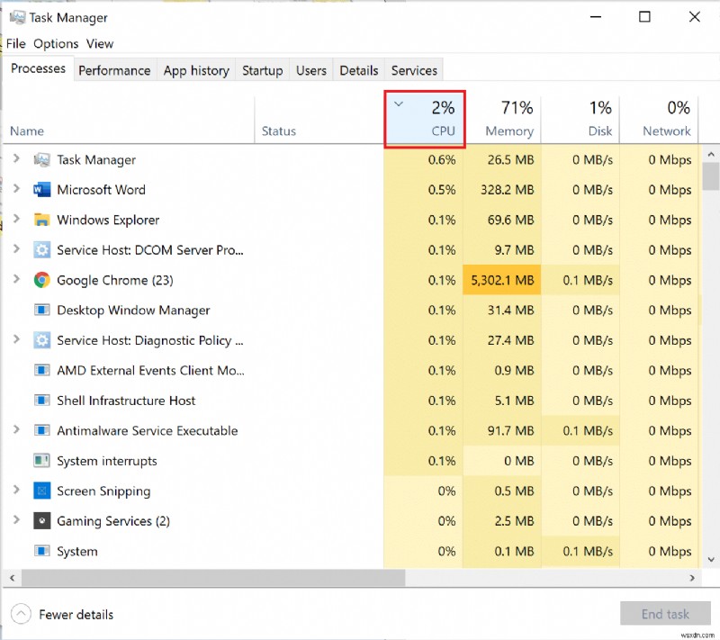 Windows 10 で高い CPU 使用率を修正する方法 