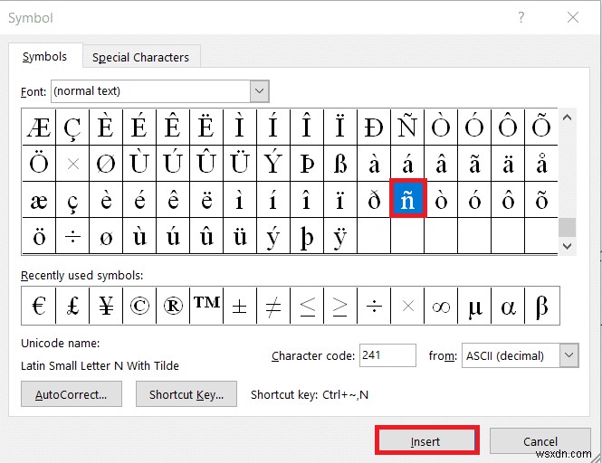 チルダ Alt コードで N を入力する方法 