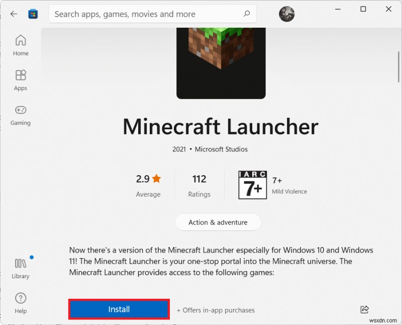 Windows 11 で Minecraft をダウンロードしてインストールする方法 