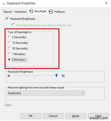 Dell キーボード バックライト設定を有効にする方法
