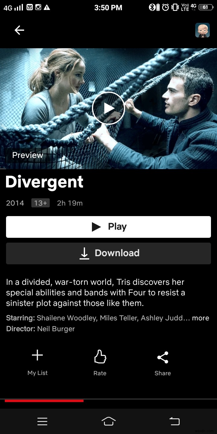 Divergent は Netflix にありますか?