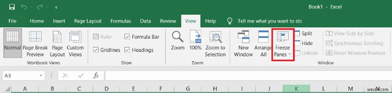 Excel で行と列を固定する方法