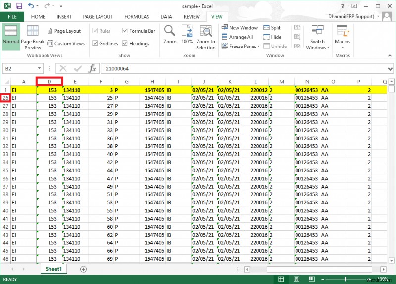 Excel で行と列を固定する方法