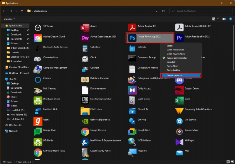 Windows 11 でデスクトップ ショートカットを作成する方法 