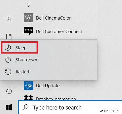 Windows 10でスリープボタンを見つける方法 
