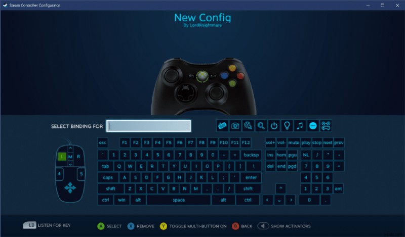 コントローラーをキーボードにマップする方法 