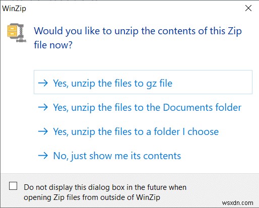 Windows 10でGZファイルを開く方法 