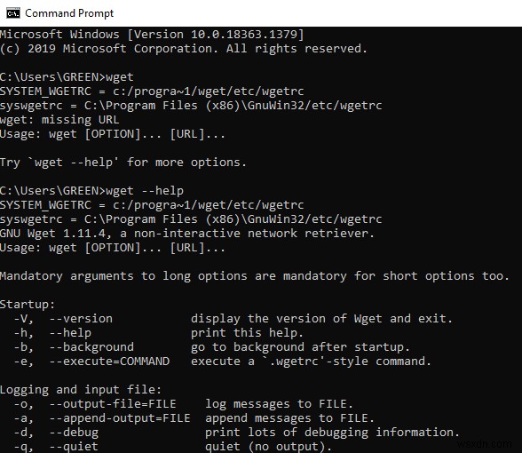 Windows 10 用の WGET をダウンロード、インストール、および使用する方法 