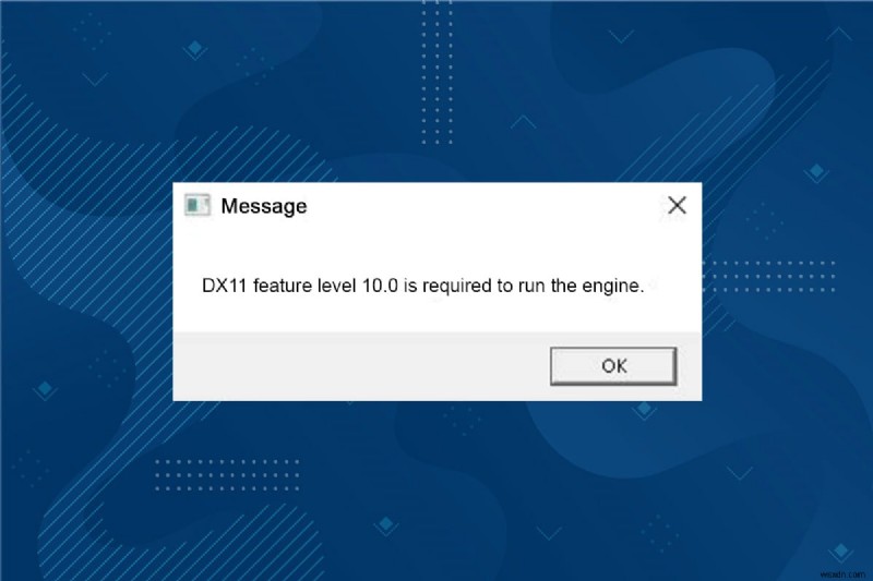 DX11 機能レベル 10.0 エラーを修正