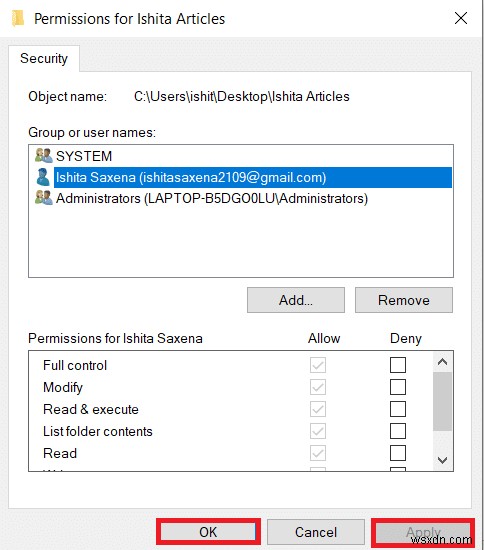 Windows 10 でファイルのアクセス許可を変更する方法 