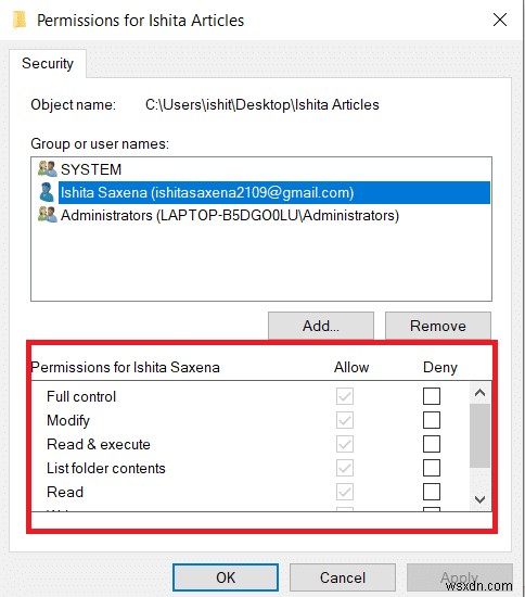 Windows 10 でファイルのアクセス許可を変更する方法 