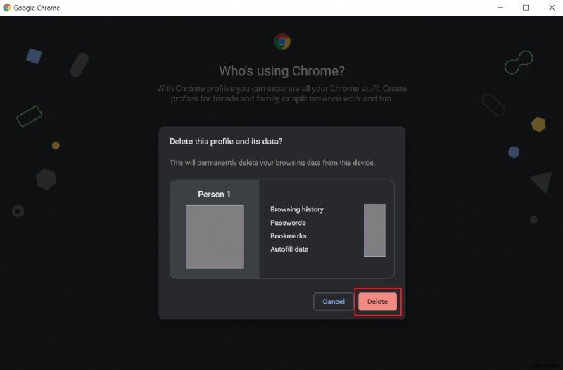 Chrome から Google アカウントを削除する方法