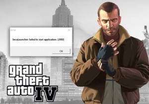 GTA 4 Seculauncher がアプリケーション 2000 の起動に失敗した問題を修正 