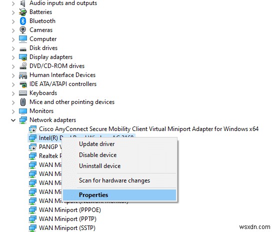 Windows 10でWiFiオプションが表示されない問題を修正 