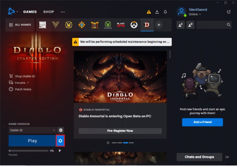 Windows 10でDiablo 3エラーコード1016を修正 