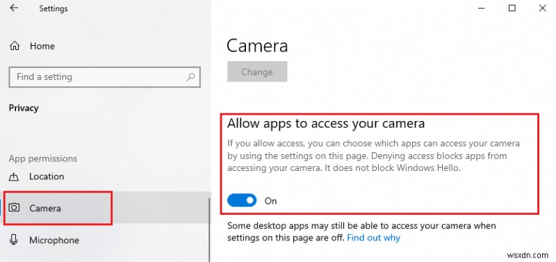 Windows 10ですべてのカメラが予約されているエラー0xA00f4288を修正 