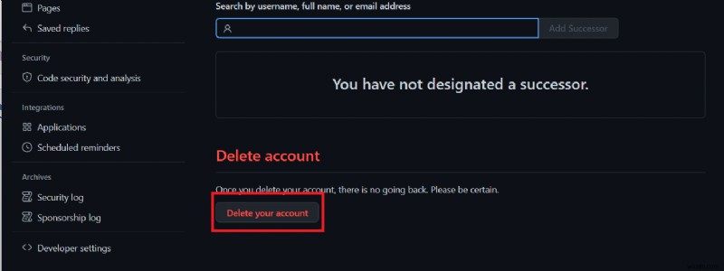 Github アカウントを完全に削除する方法