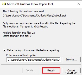 Windows 10でOutlookのみがセーフモードで開く問題を修正 