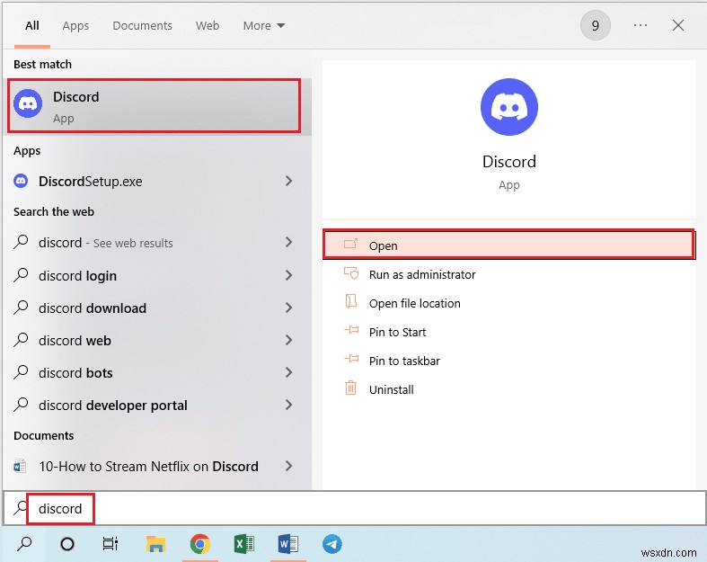 Windows 10 の Discord アイコンの赤い点を修正