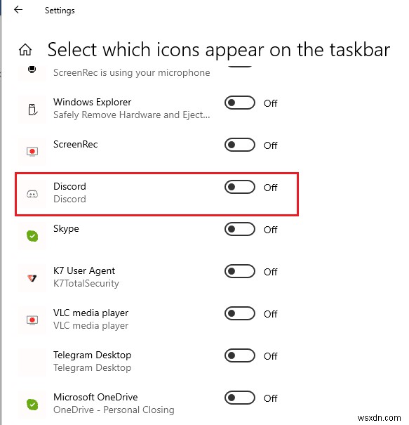 Windows 10 の Discord アイコンの赤い点を修正