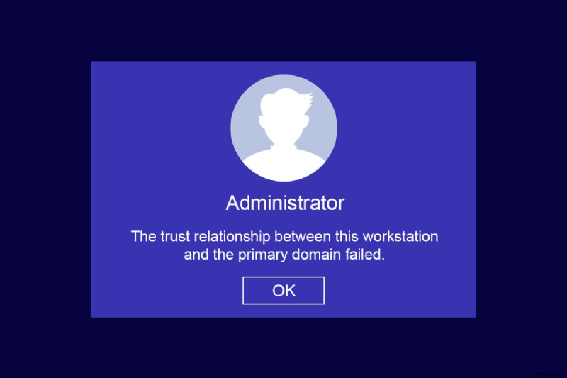 このワークステーションとプライマリ ドメイン間の信頼関係を修正できませんでした 