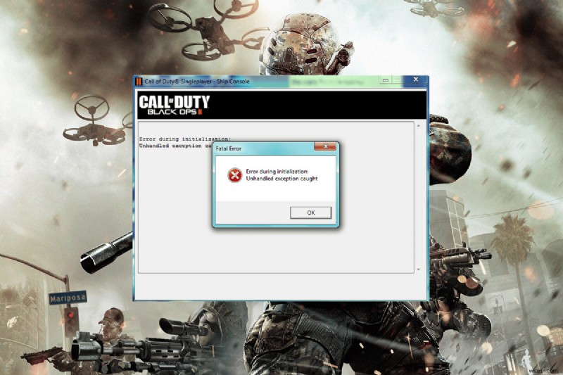 CoD Black Ops 2 Unhandled Exception Caught エラーを修正