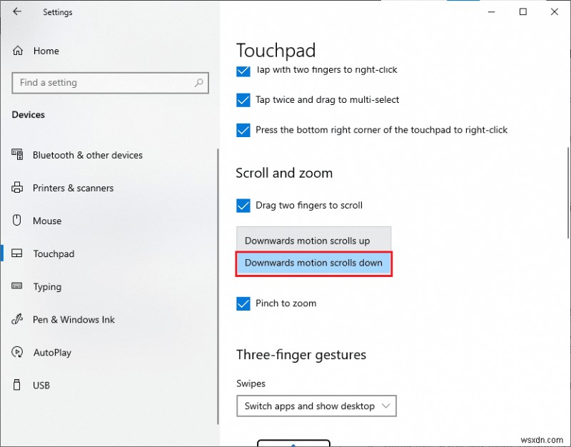 Windows 10で逆スクロールを実行する方法 