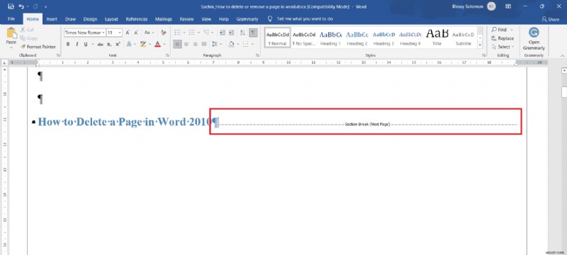 Word 2010 でページを削除する方法