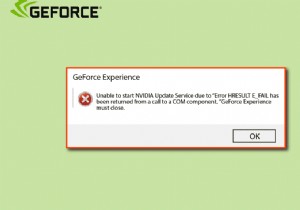 Windows 10でGeForceエラーHRESULT Eが失敗するのを修正 