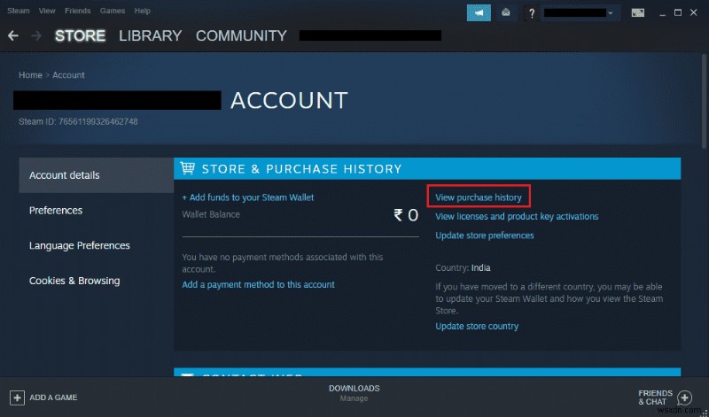 Steam の購入履歴を表示する方法