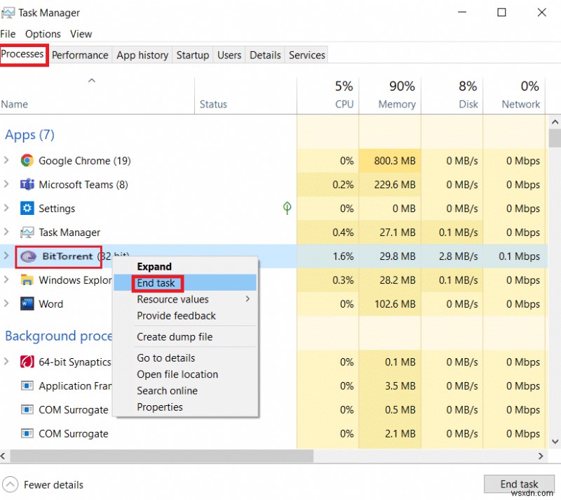 プロセスがアクセスできない BitTorrent エラーを修正