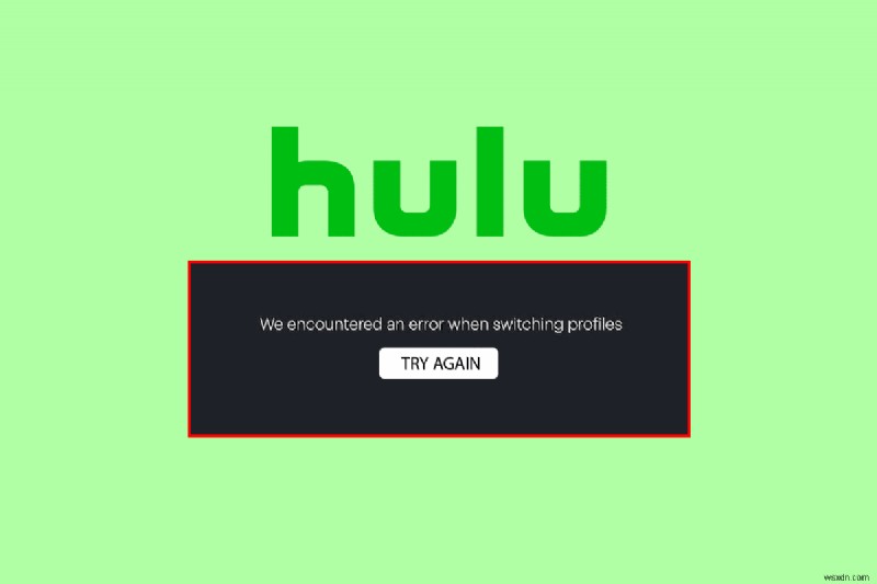 Windows 10 の Hulu スイッチ プロファイル エラーを修正する