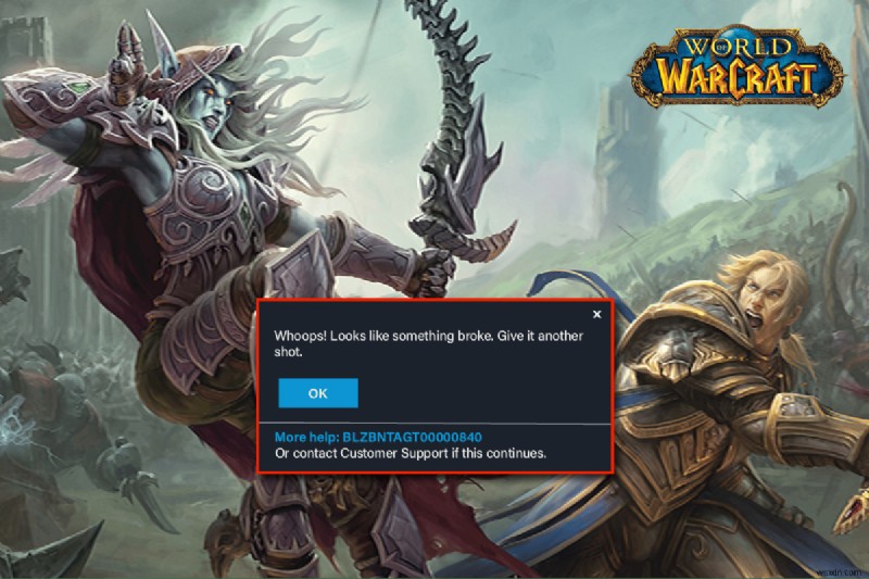 World of Warcraft BLZBNTAGT00000840 エラーを更新できない問題を修正 