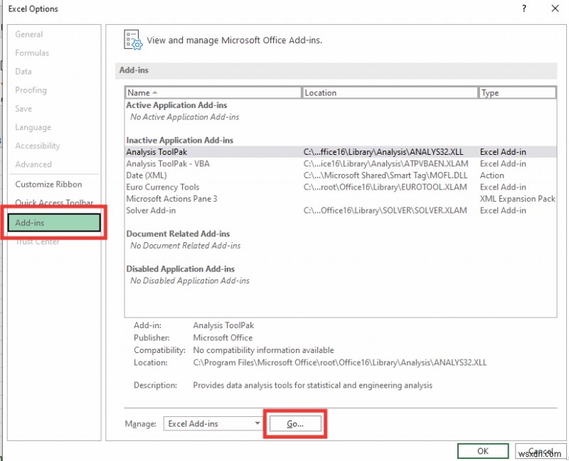 Excel でエラーが発生した問題を修正 