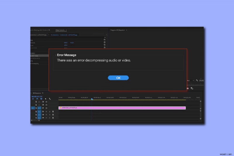 オーディオまたはビデオの解凍中にエラーが発生した Premiere Pro を修正 