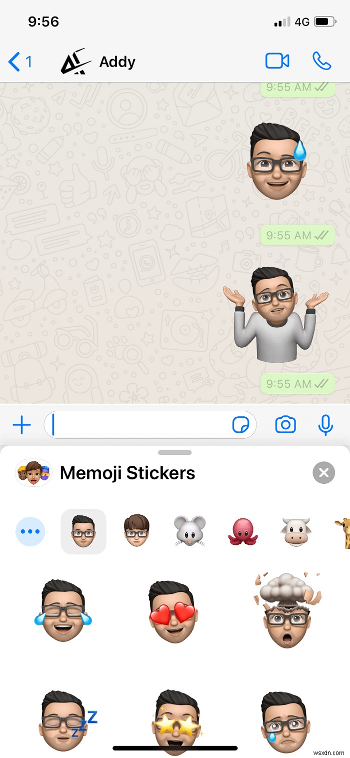 WhatsApp for Android でミー文字ステッカーを使用する方法