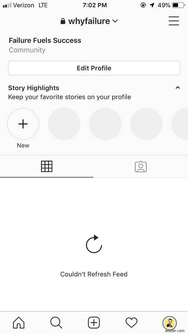 Android で Instagram がフィードを更新できなかったというエラーを修正