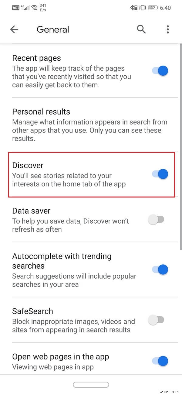 Android で Google フィードを有効または無効にする方法