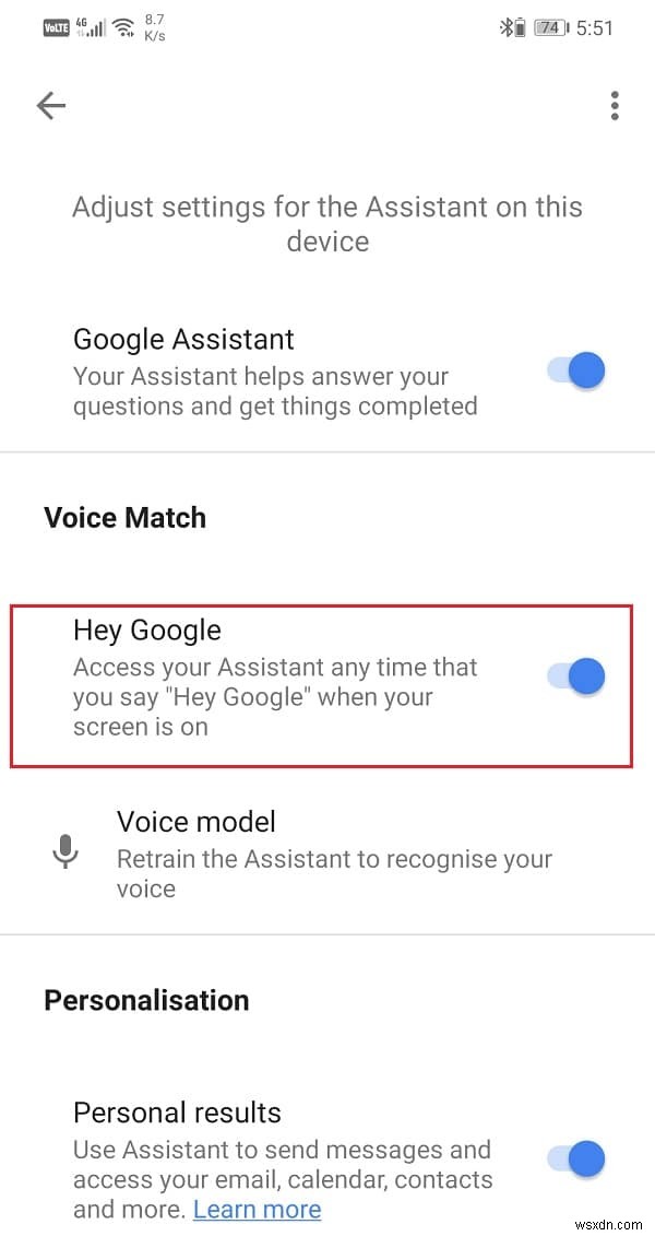 Android Phone で OK Google をオンにする方法