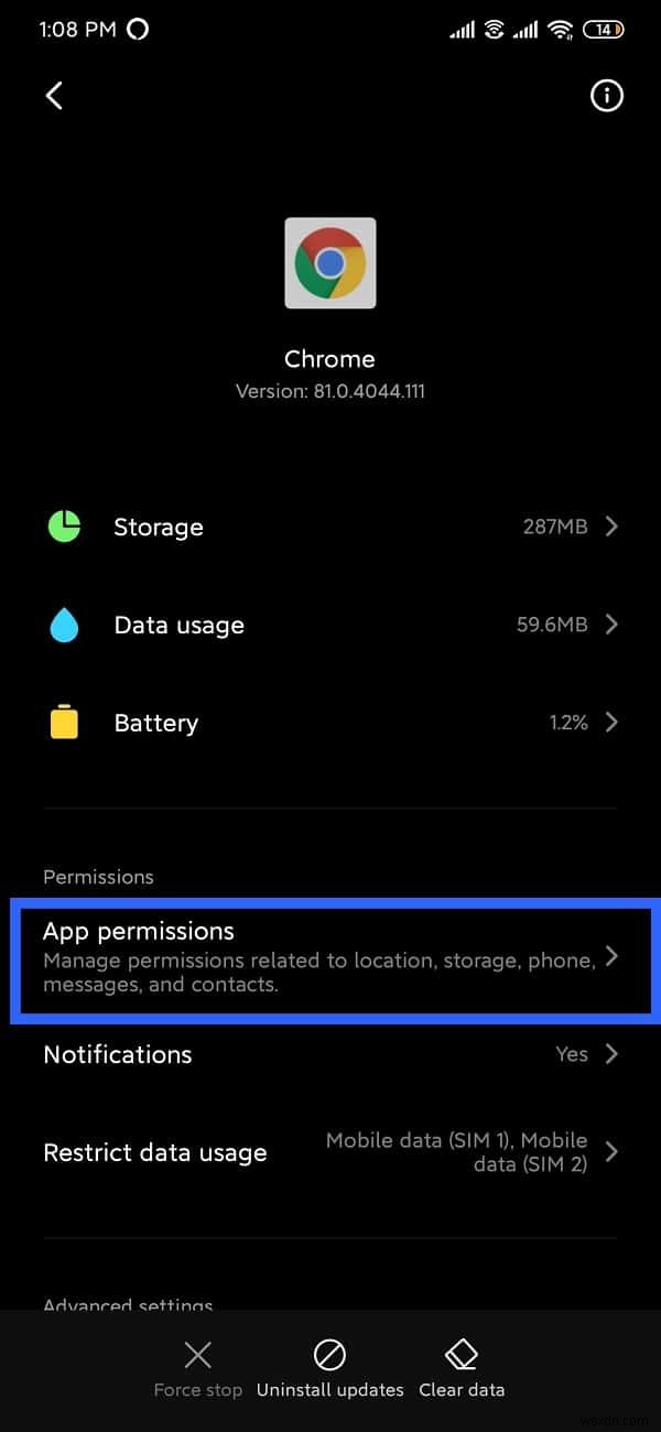 Android での Chrome Needs Storage Access エラーの修正