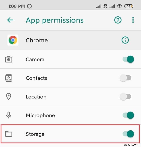 Android での Chrome Needs Storage Access エラーの修正