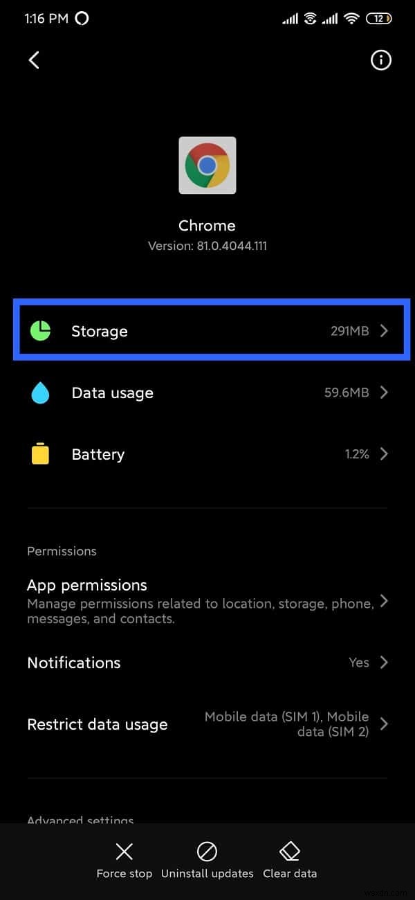 Android での Chrome Needs Storage Access エラーの修正