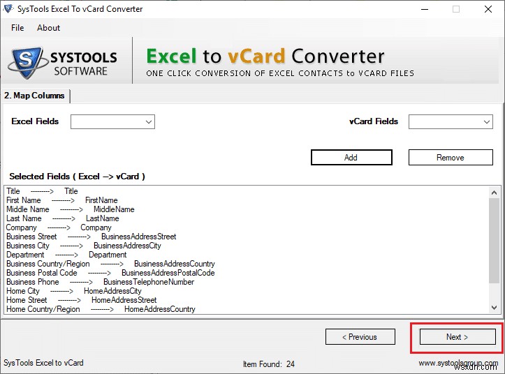 Excel (.xls) ファイルを vCard (.vcf) ファイルに変換する方法