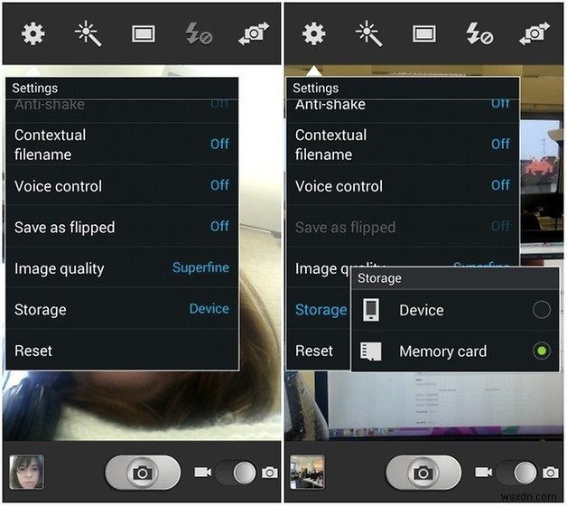 Android 携帯の SD カードに写真を保存する方法